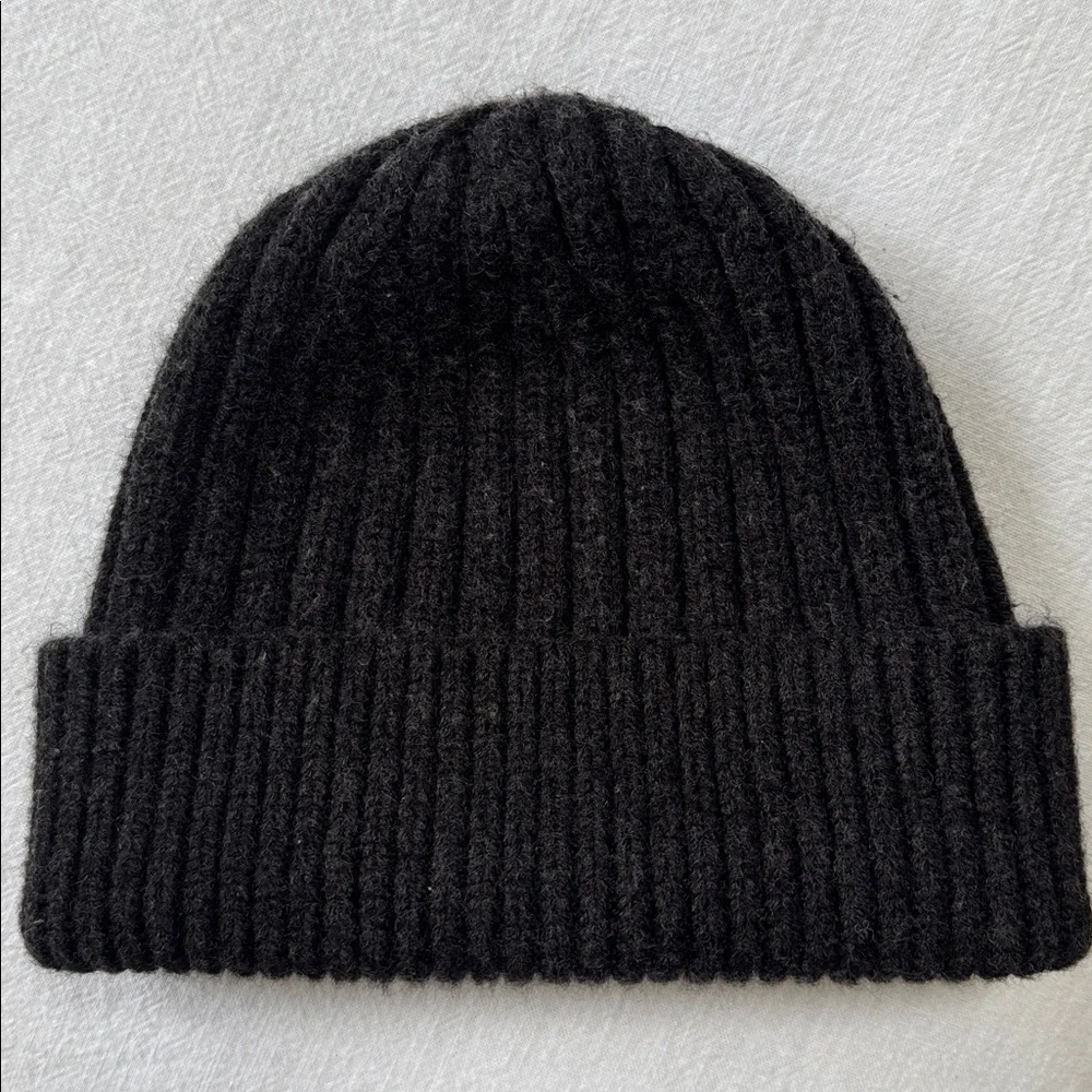 UNIQLO HEATTECH RIBBED BEANIE Wool Blend DARK GRAY 478303 +BONUS HAT NAVY UNISEX